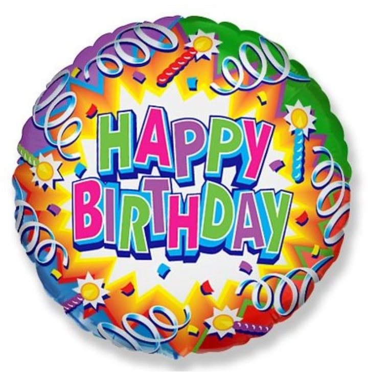 Balón fóliový happy birthday – narodeniny – 45 cm
