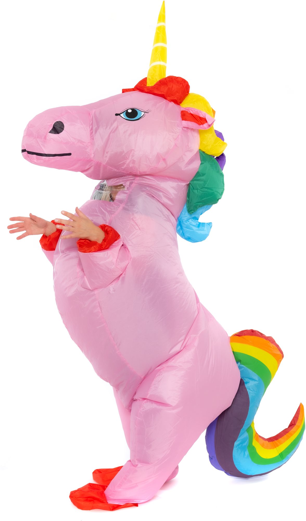 Nafukovací kostým pre deti Pink Unicorn with rainbow tail