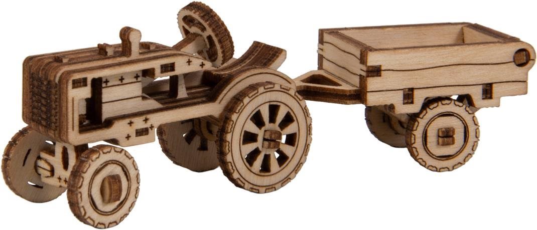 Wooden city 3D puzzle Superfast Americký traktor s vlečkou