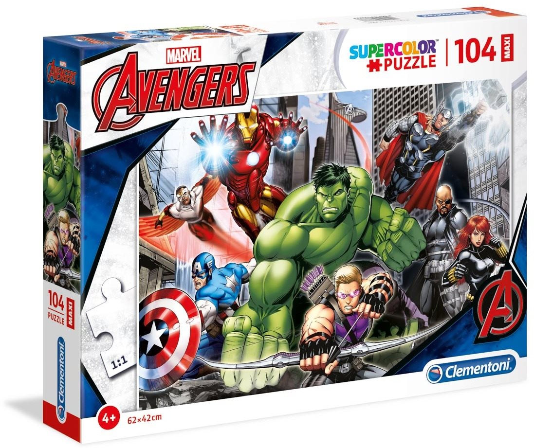 Clementoni Puzzle Avengers: Pripravení na boj MAXI 104 dielikov