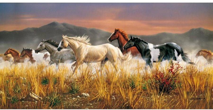 Clementoni Puzzle Divé kone – Hrmiace stádo 13200 dielikov