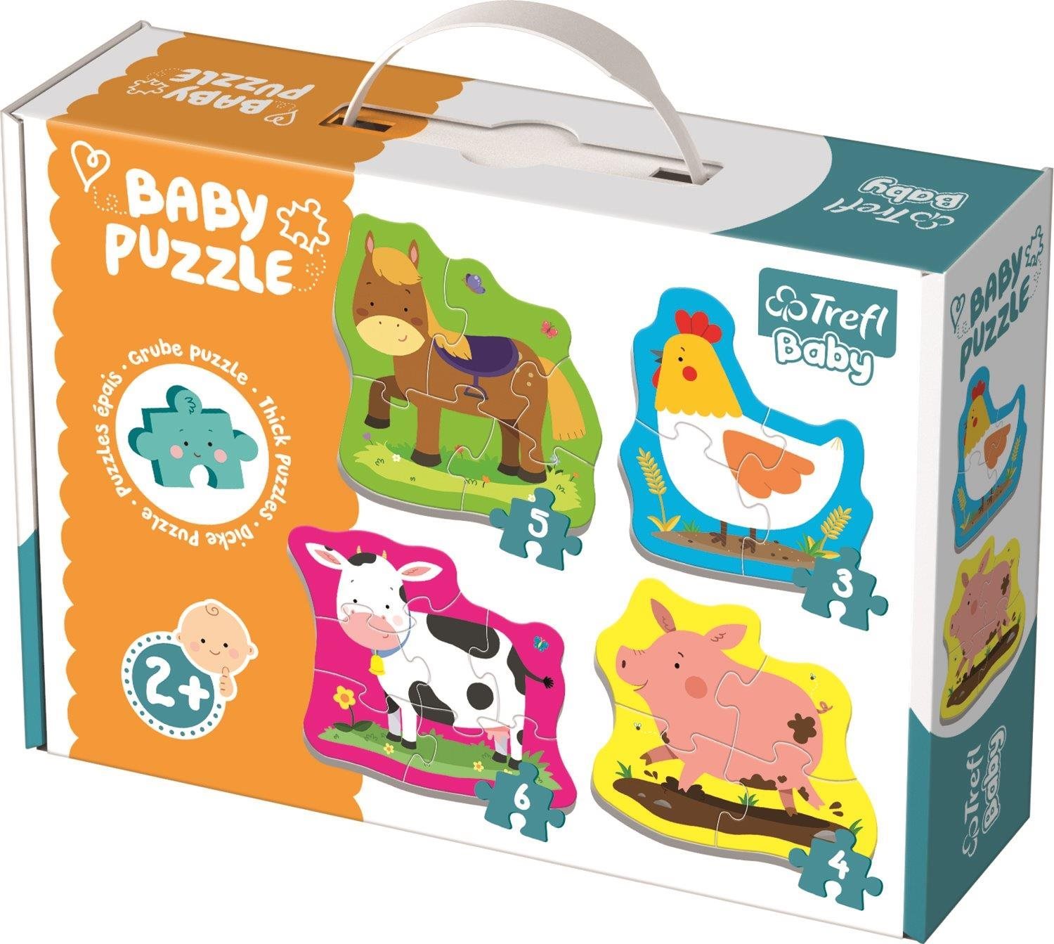 Trefl Baby puzzle Zvieratá na farme 4 v 1 (3, 4, 5, 6 dielikov)