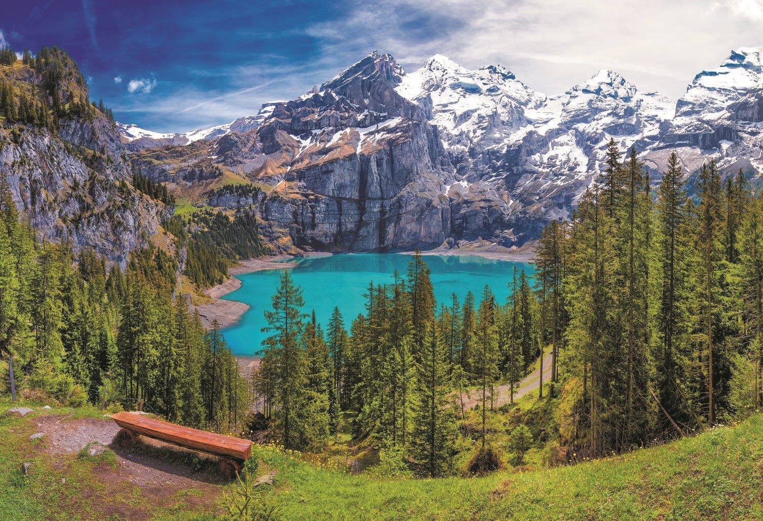 Trefl Puzzle Jazero Oeschinen, Alpy 1500 dielikov