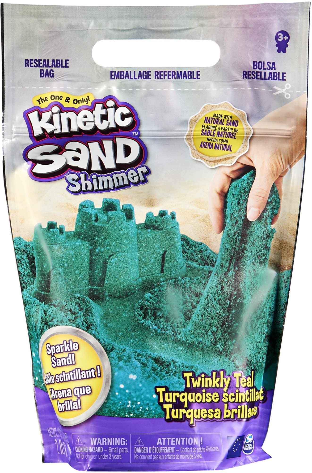 Kinetic Sand Balenie Ligotavého Modrozeleného Piesku 0,9 kg
