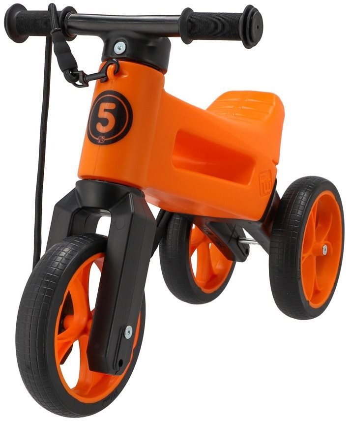 Teddies Odrážadlo FUNNY WHEELS Rider SuperSport oranž. 2 v 1 + popruh