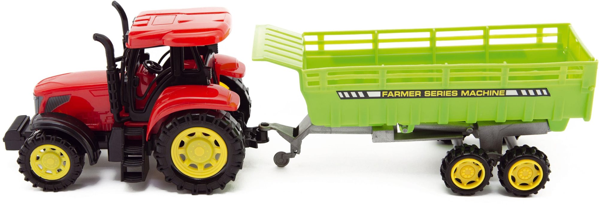 Teddies - Traktor s vlečkou na zotrvačník v škatuli
