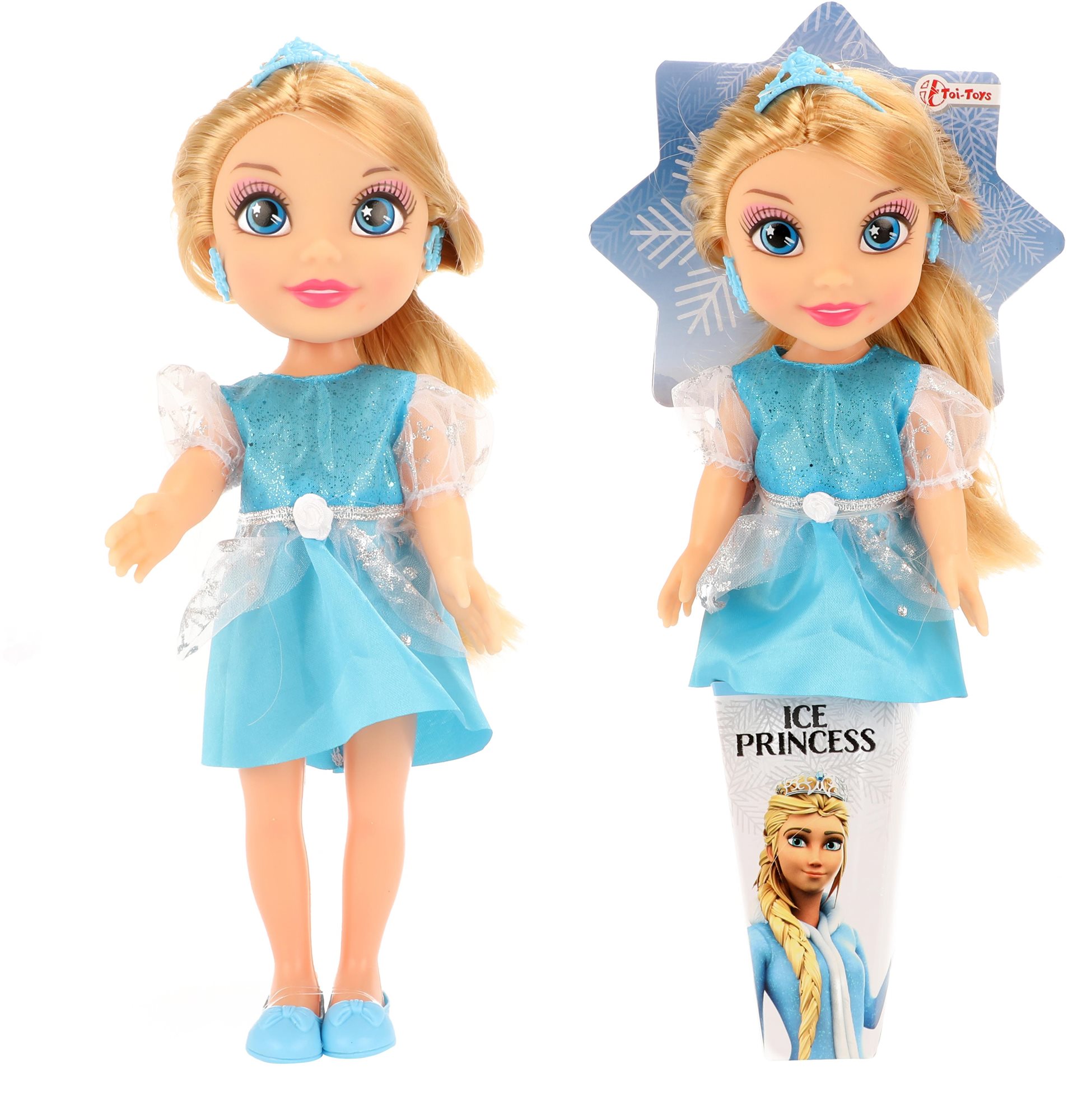 Teddies Bábika princezná Ľadové kráľovstvo v kornúte