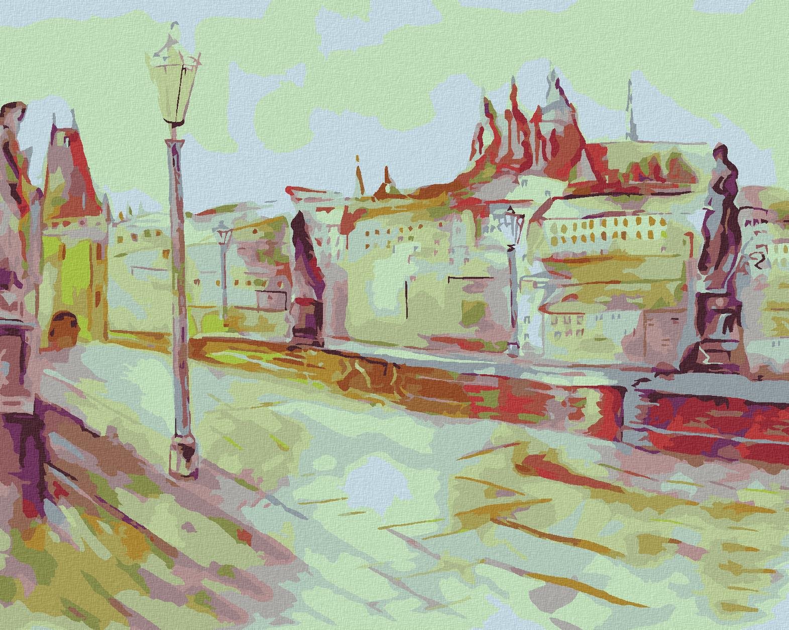 Maľovanie podľa čísel – Abstraktný Karlov most, 40 × 50 cm, bez rámu a bez napnutia plátna