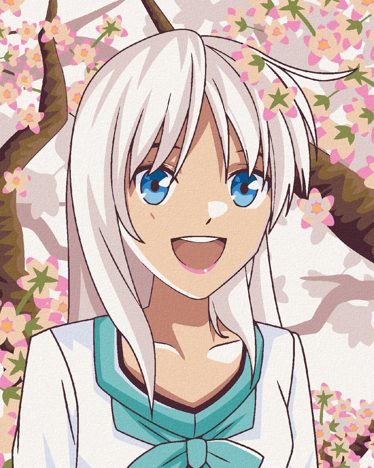 Maľovanie podľa čísel – Anime dievča pri strome, 40 × 50 cm, napnuté plátno na rám