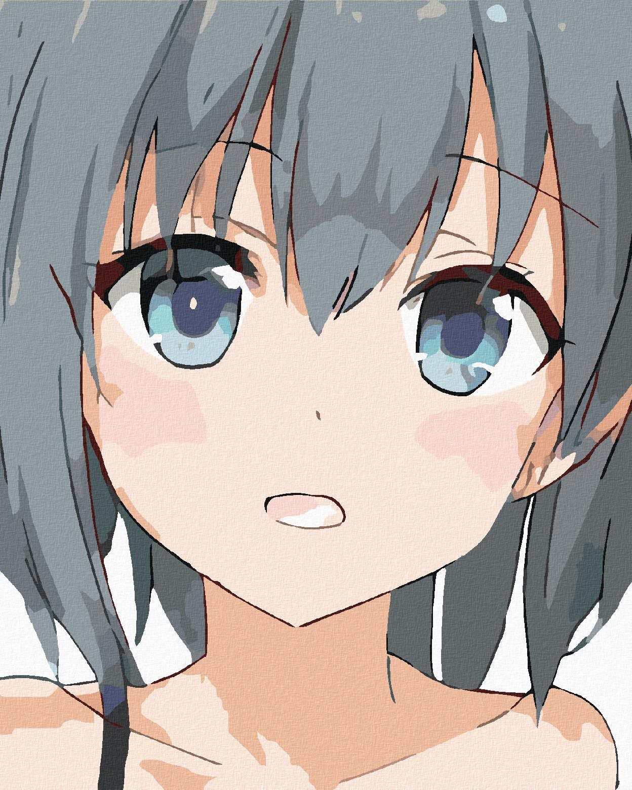 Maľovanie podľa čísel – Anime girl portrét, 80 × 100 cm, bez rámu a bez napnutia plátna