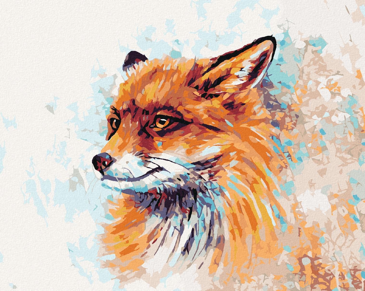 Maľovanie podľa čísel – Farebná líška, 80 × 100 cm, napnuté plátno na rám