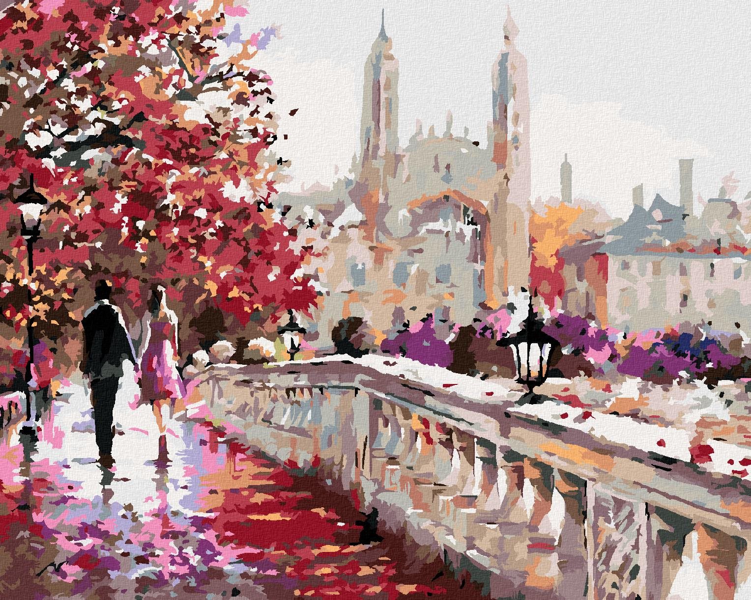 Maľovanie podľa čísel – Clare Bridge v Anglicku (Richard Macneil), 40 × 50 cm, bez rámu a bez napnutého plátna