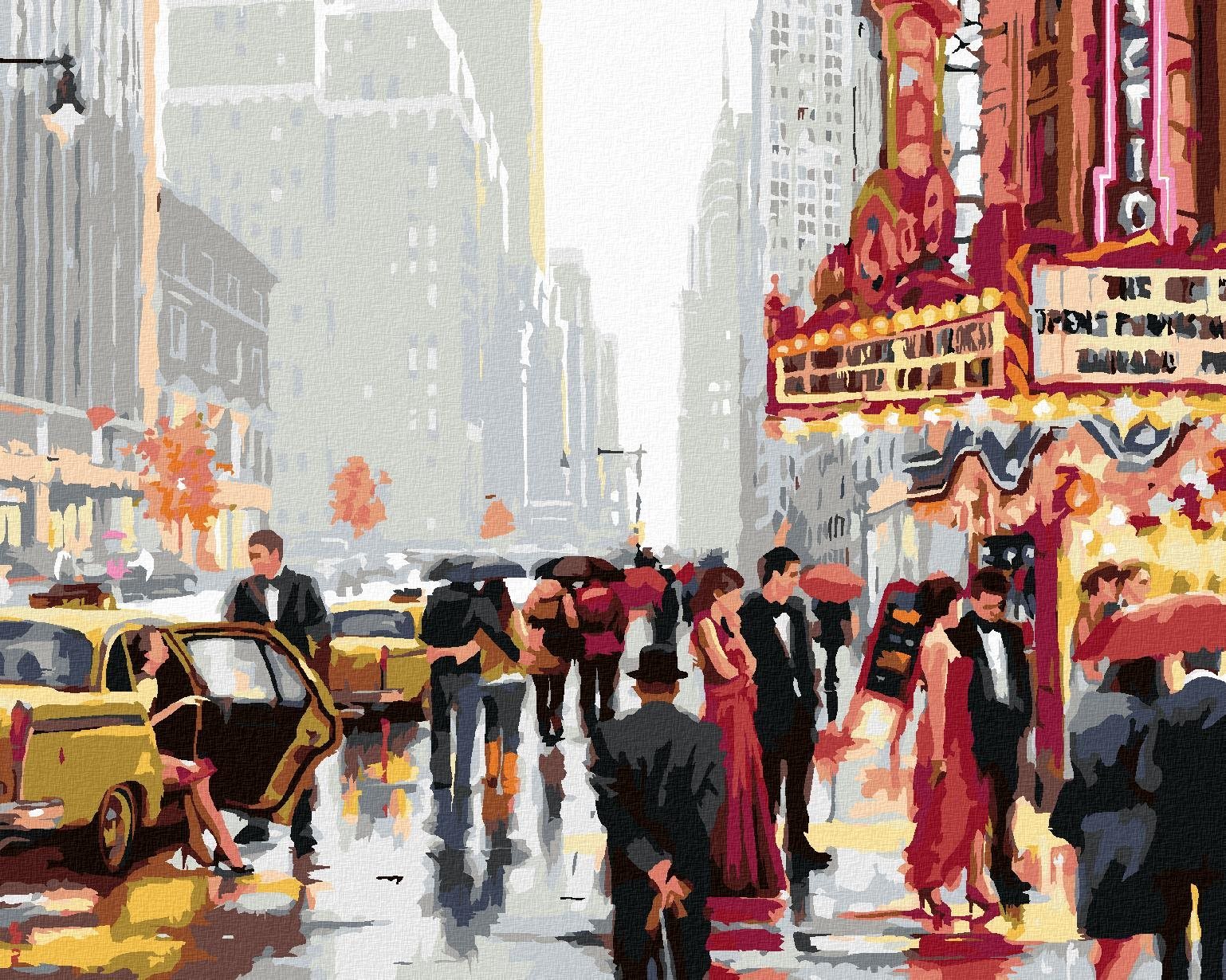 Maľovanie podľa čísel – Divadlo v New Yorku (Richard Macneil), 80 × 100 cm, napnuté plátno na rám