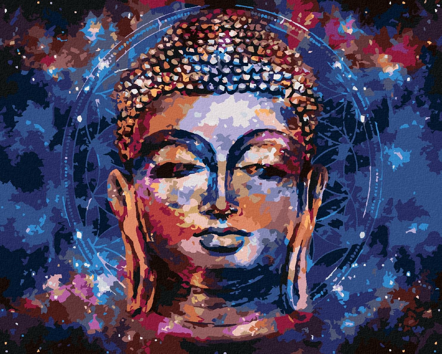 Maľovanie podľa čísel – Hviezdny Budha II, 80 × 100 cm, bez rámu a bez napnutia plátna
