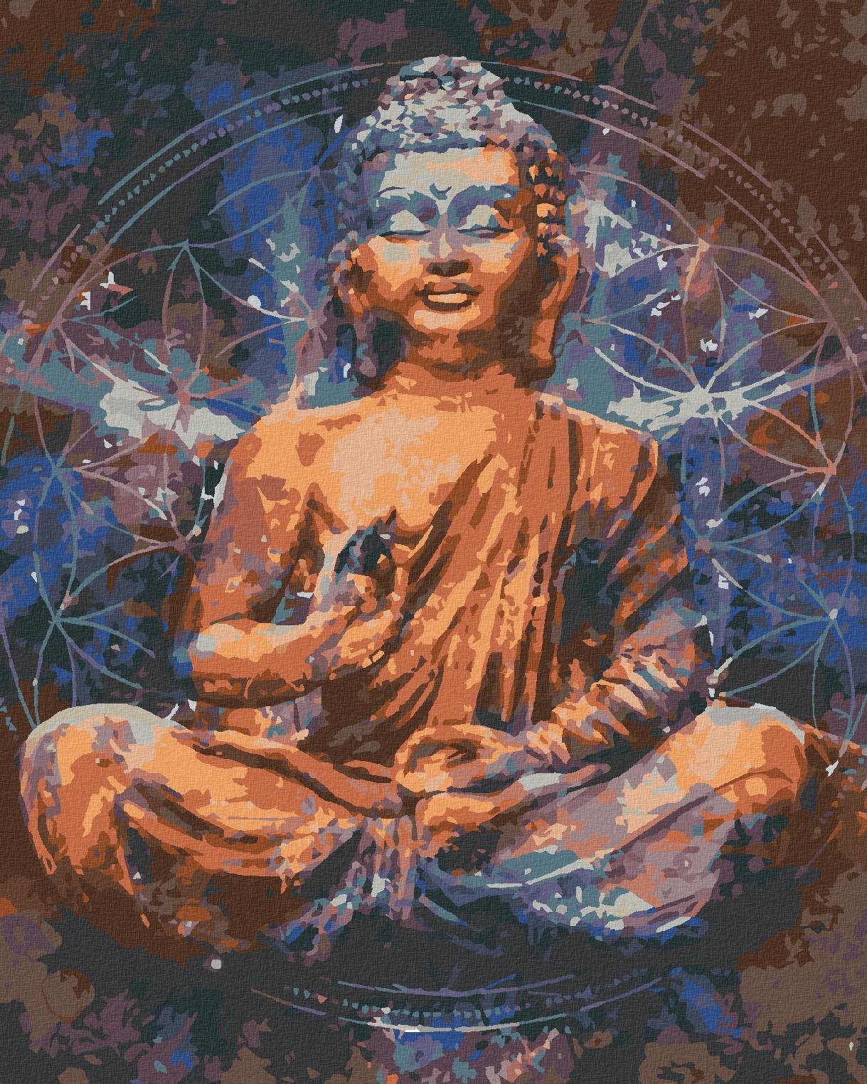 Maľovanie podľa čísel – Hviezdny Budha III, 40 × 50 cm, bez rámu a bez napnutia plátna