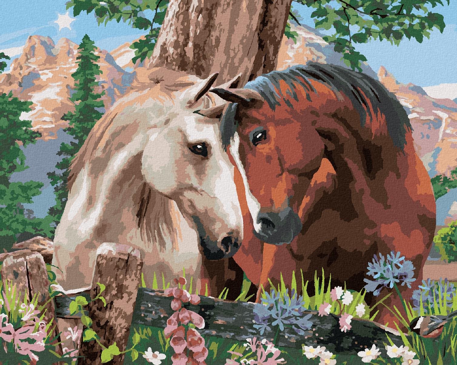 Maľovanie podľa čísel – Keď sa zamiluje kôň (Howard Robinson), 40 × 50 cm, napnuté plátno na rám