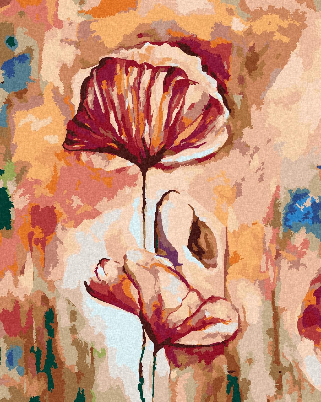 Maľovanie podľa čísel - Kvitnúci vlčí mak, 40 x 50 cm, bez rámu a napnutého plátna