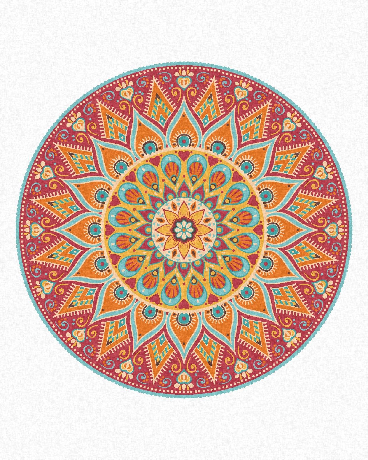 Maľovanie podľa čísel – Mandala, 40 × 50 cm, bez rámu a bez napnutia plátna