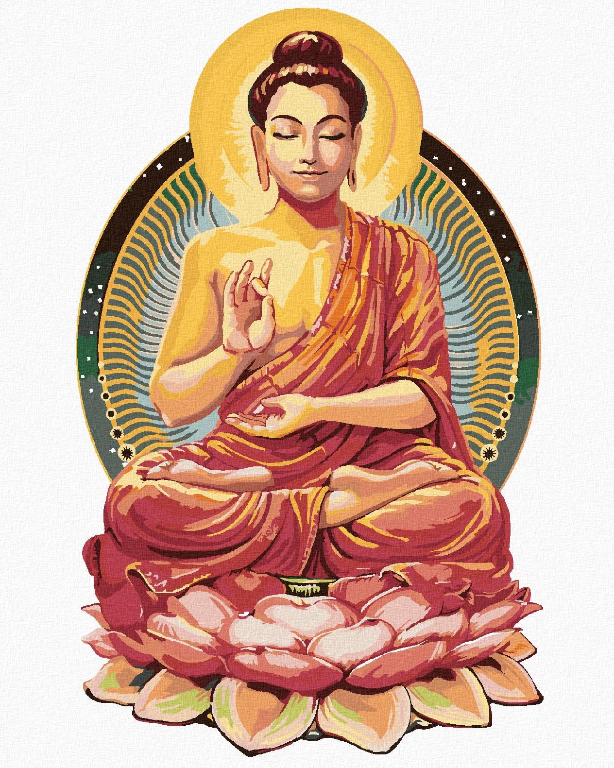Maľovanie podľa čísel – Meditujúci Budha II, 80 × 100 cm, napnuté plátno na rám
