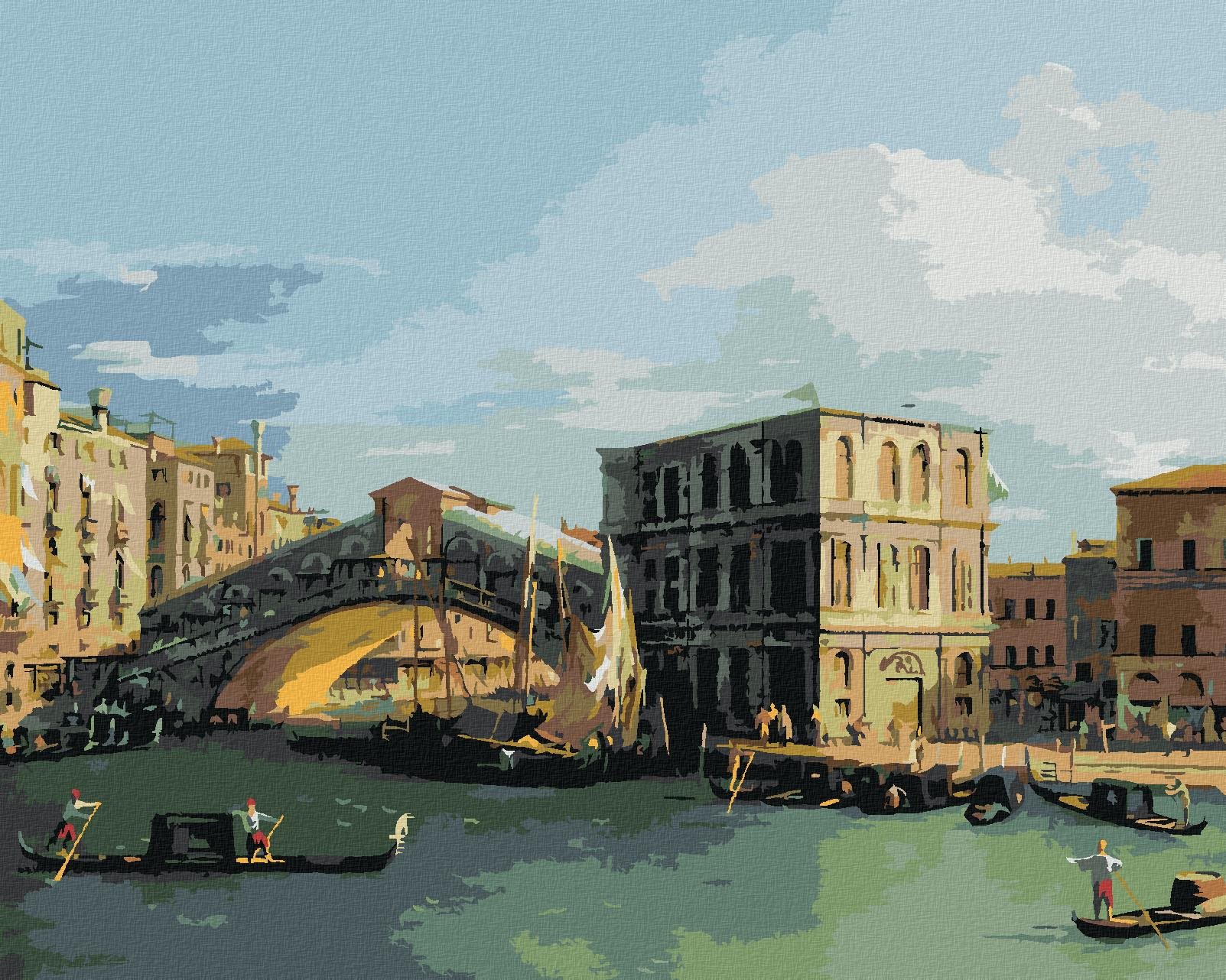 Maľovanie podľa čísel – Most Rialto od severu (Canaletto), 40 × 50 cm, bez rámu a bez napnutia plátna
