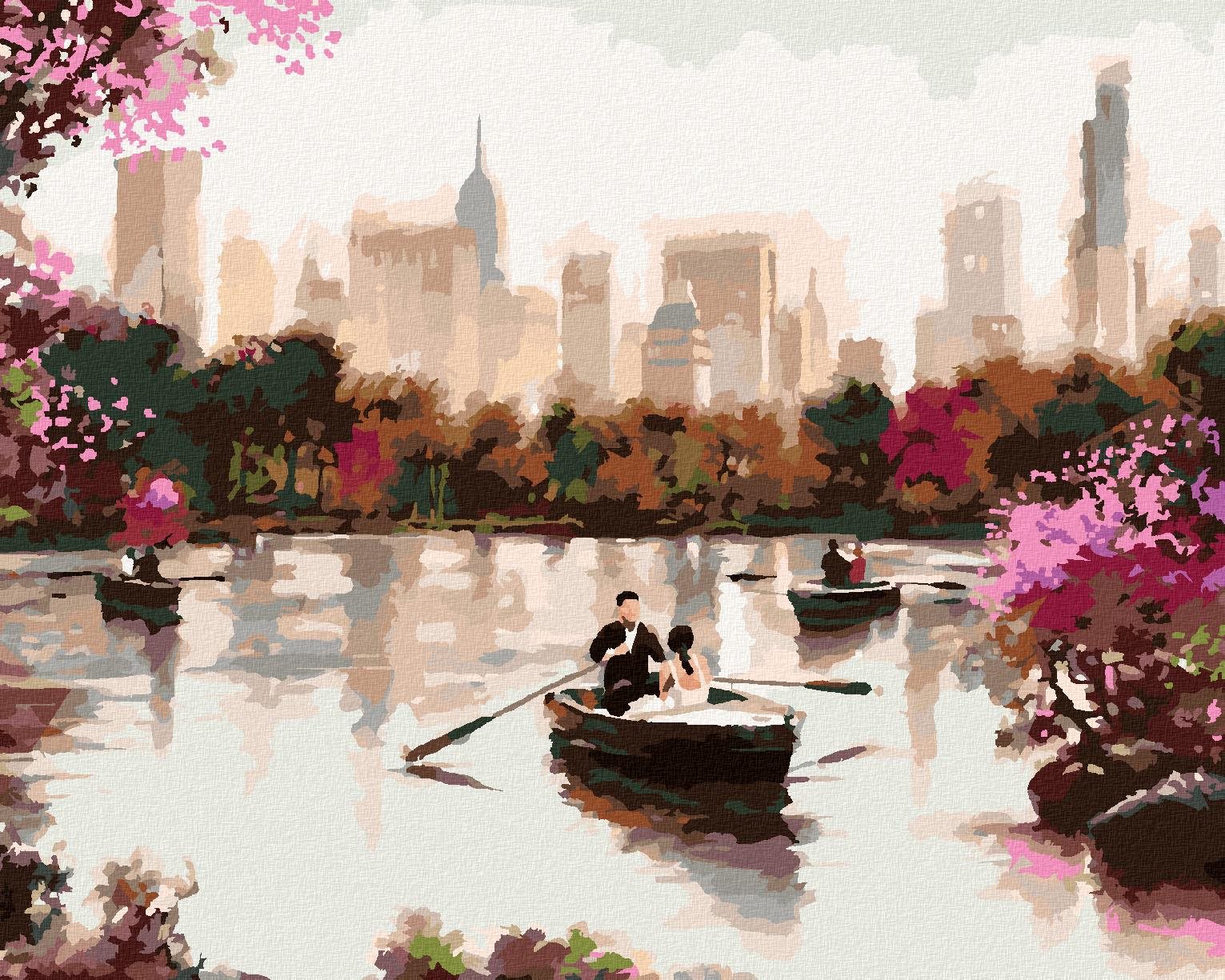 Maľovanie podľa čísel – Pár na loďke v New Yorku (Richard Macneil), 80 × 100 cm, napnuté plátno na rám