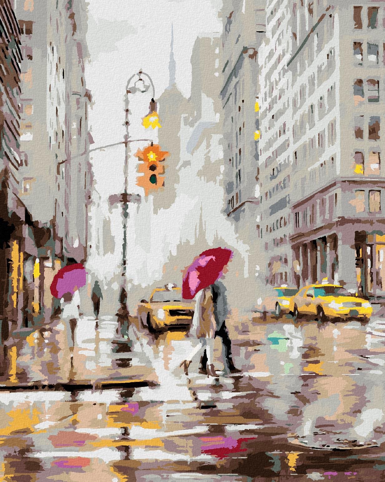 Maľovanie podľa čísel – Pár na prechode v New Yorku (Richard Macneil), 80 × 100 cm, napnuté plátno na rám