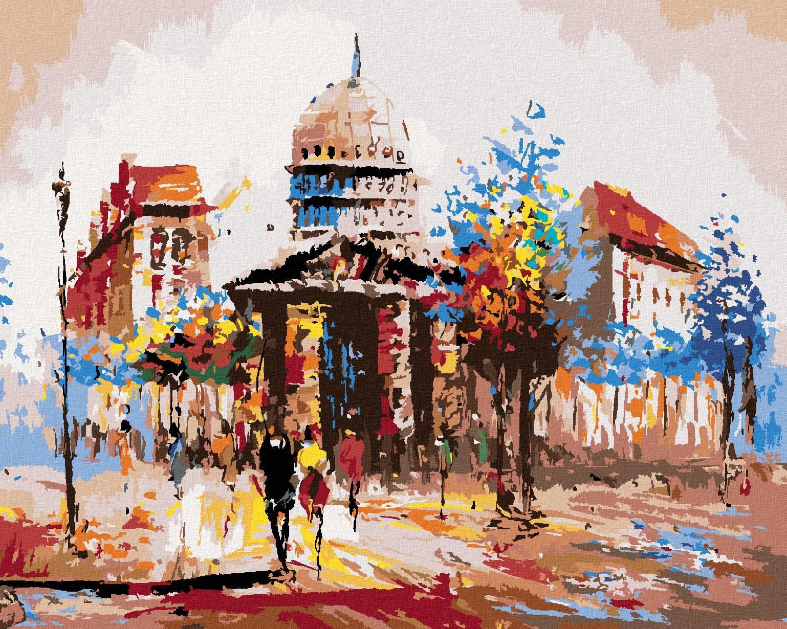 Maľovanie podľa čísel - Pohľad na roh bloku v Paríži, 40 x 50 cm, bez rámu a napnutého plátna