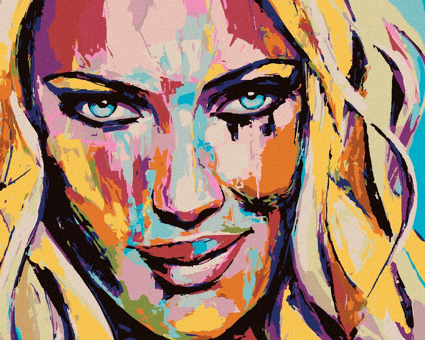 Maľovanie podľa čísel – Portrét farebná žena II, 40 × 50 cm, bez rámu a bez napnutia plátna