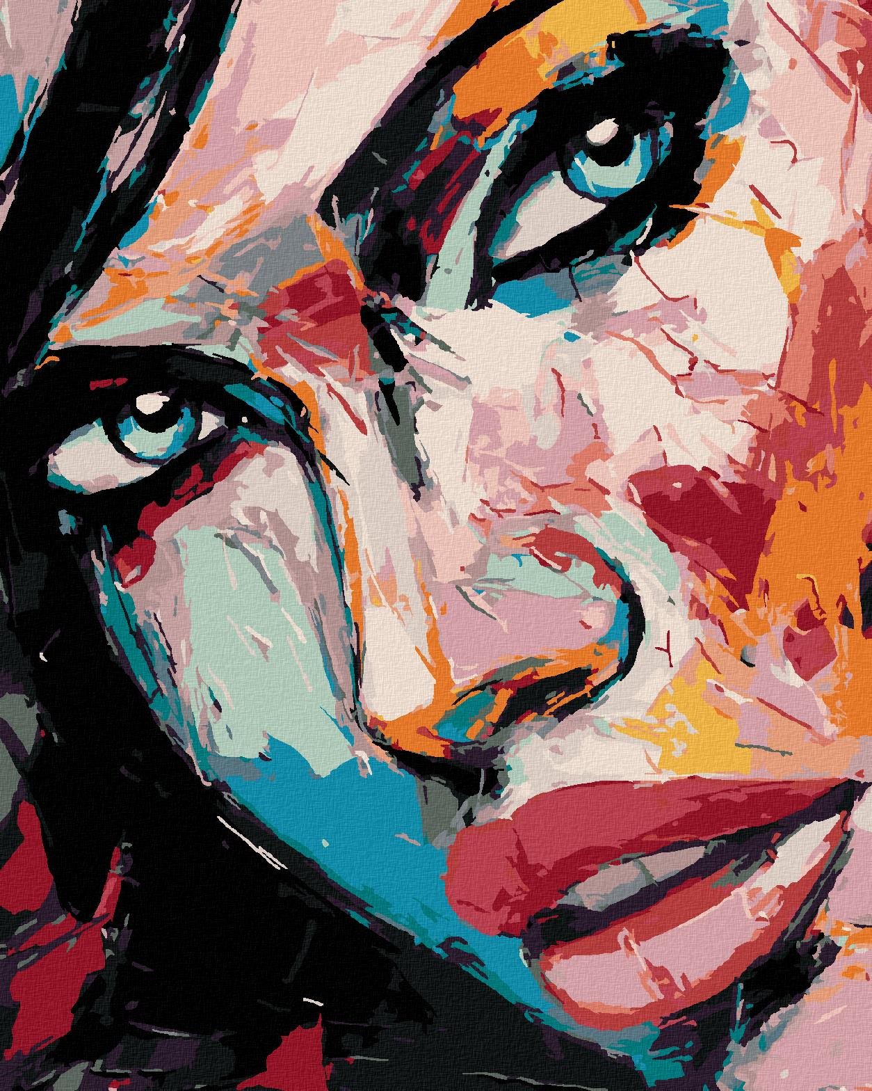 Maľovanie podľa čísel – Portrét farebná žena IV, 80 × 100 cm, napnuté plátno na rám