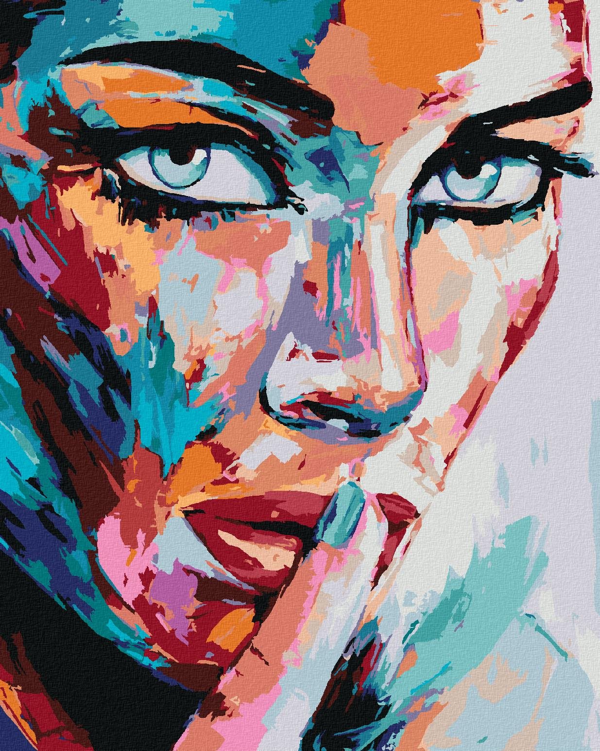Maľovanie podľa čísel – Portrét farebná žena, 80 × 100 cm, bez rámu a bez napnutia plátna