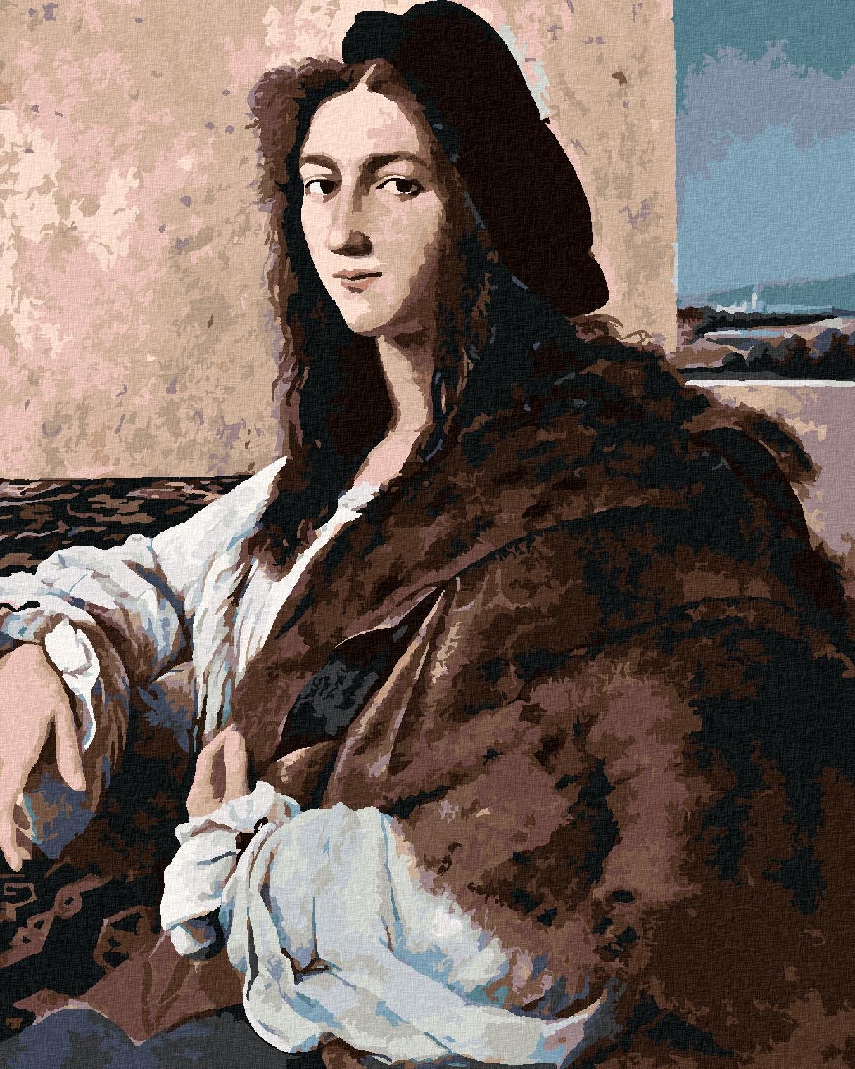 Maľovanie podľa čísel – Portrét mladého muža (Raphael), 80 × 100 cm, bez rámu a bez napnutia plátna