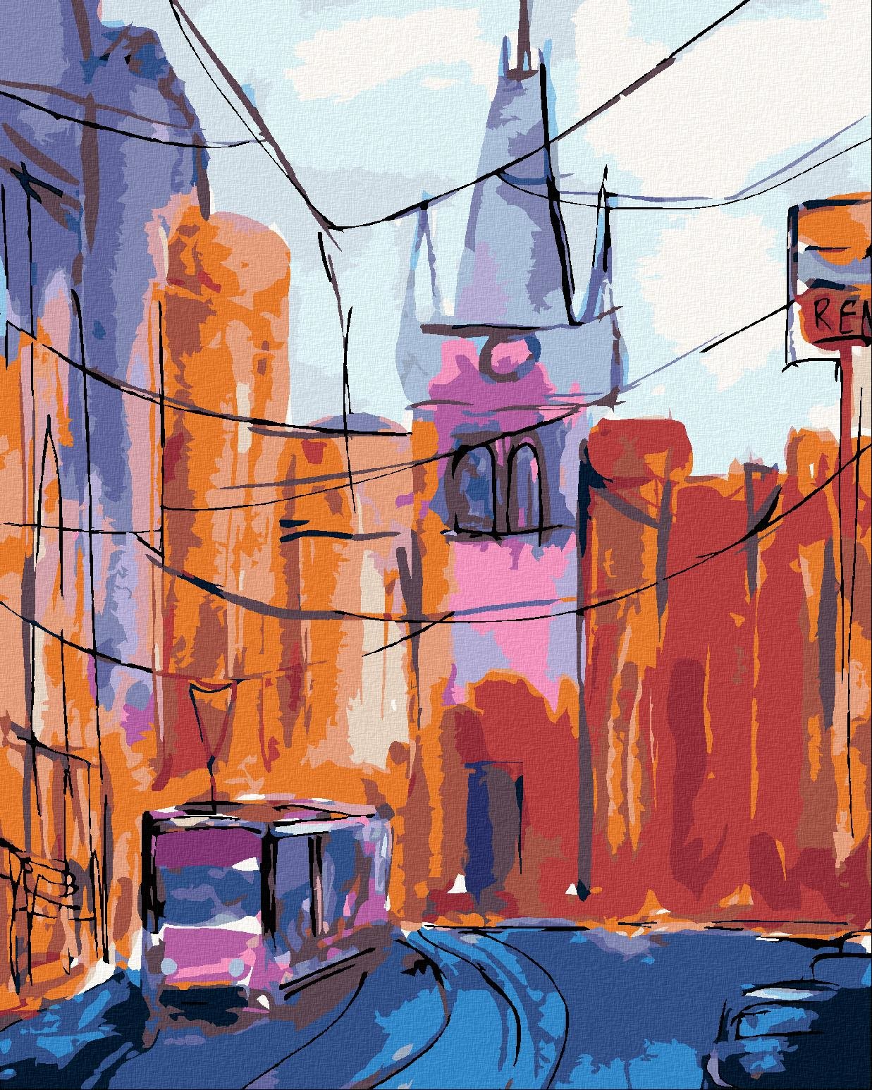 Maľovanie podľa čísel – Praha Prašná brána, 40 × 50 cm, bez rámu a bez napnutia plátna