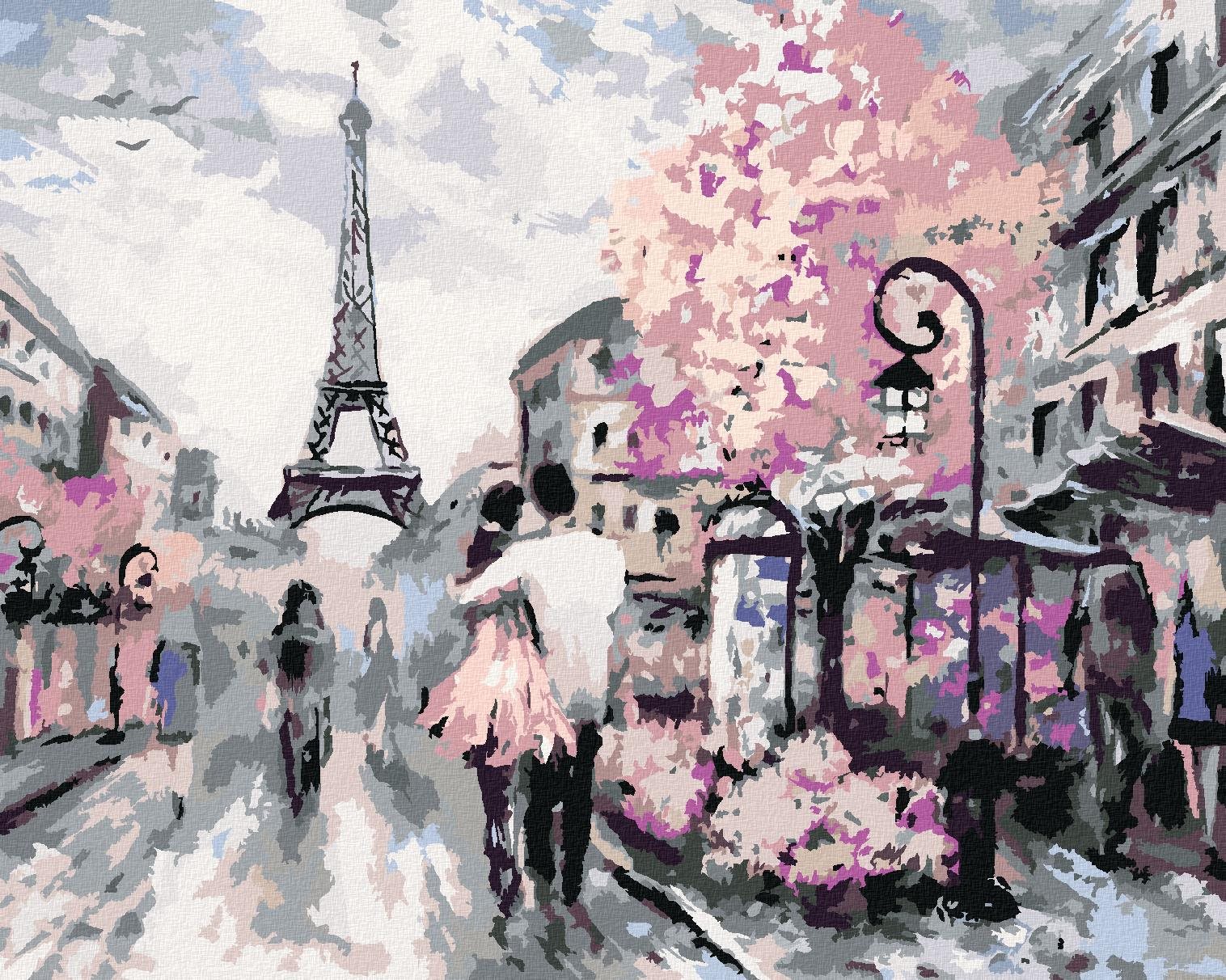 Maľovanie podľa čísel – Prechádzka Parížom, 40 × 50 cm, bez rámu a bez napnutia plátna