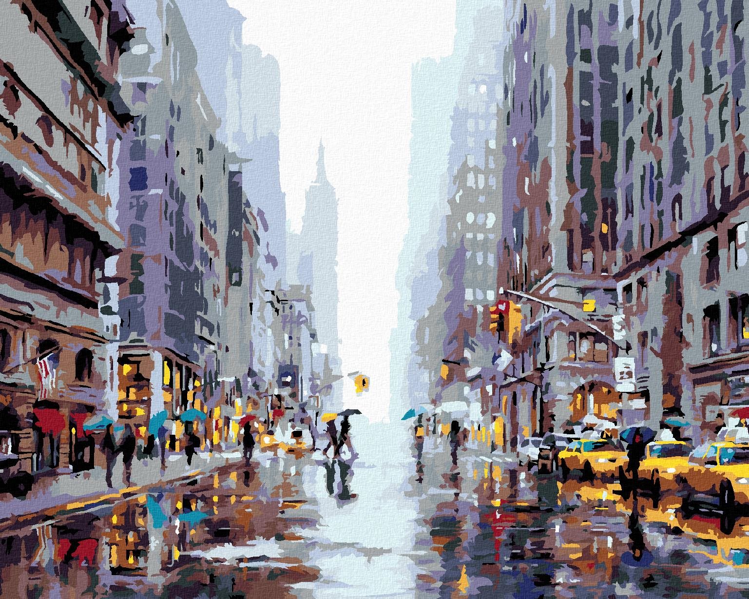 Maľovanie podľa čísel – Rušná ulica v New Yorku II (Richard Macneil), 80 × 100 cm, napnuté plátno na rám
