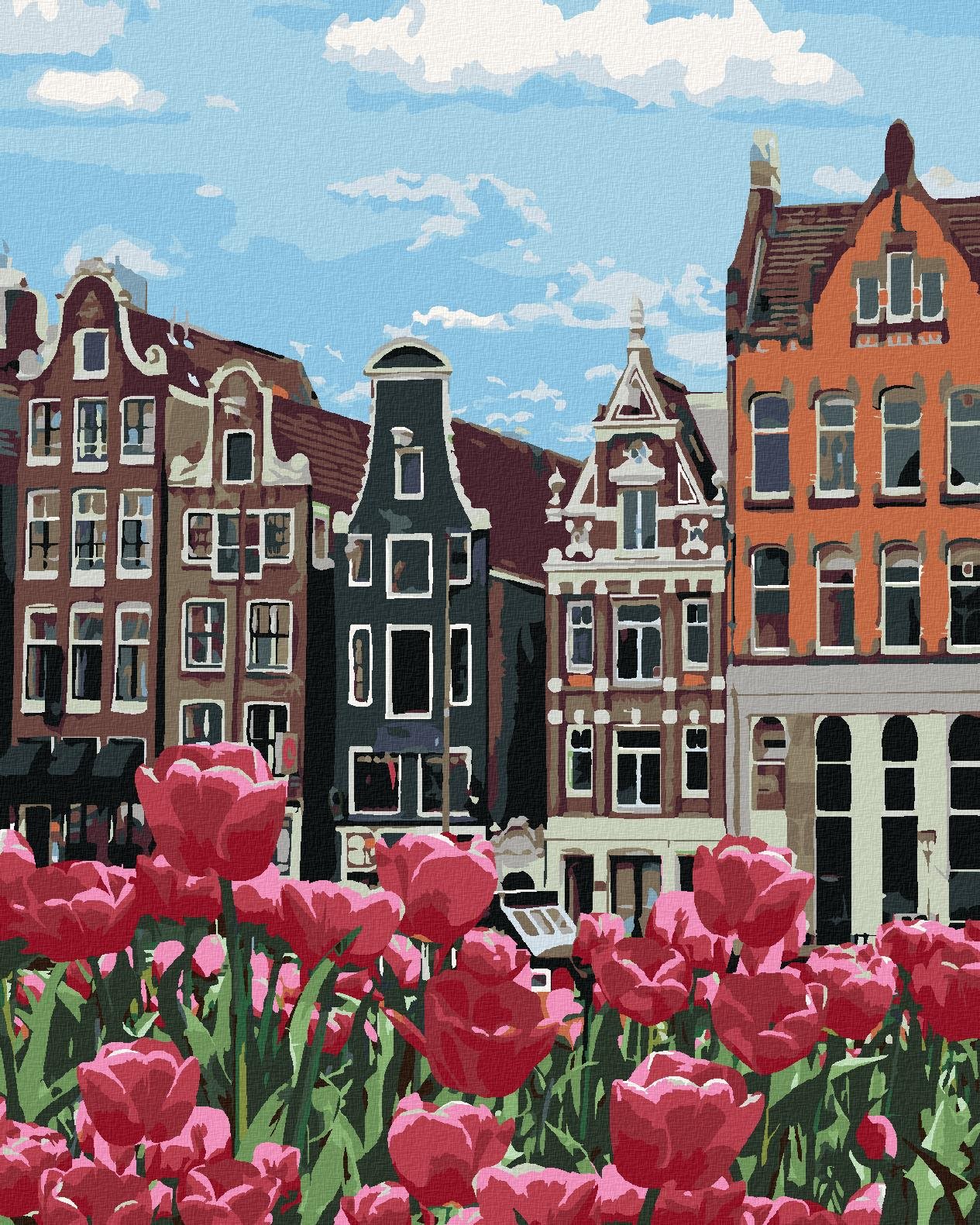 Maľovanie podľa čísel – Tulipány v Amsterdame II, 40 × 50 cm, napnuté plátno na rám