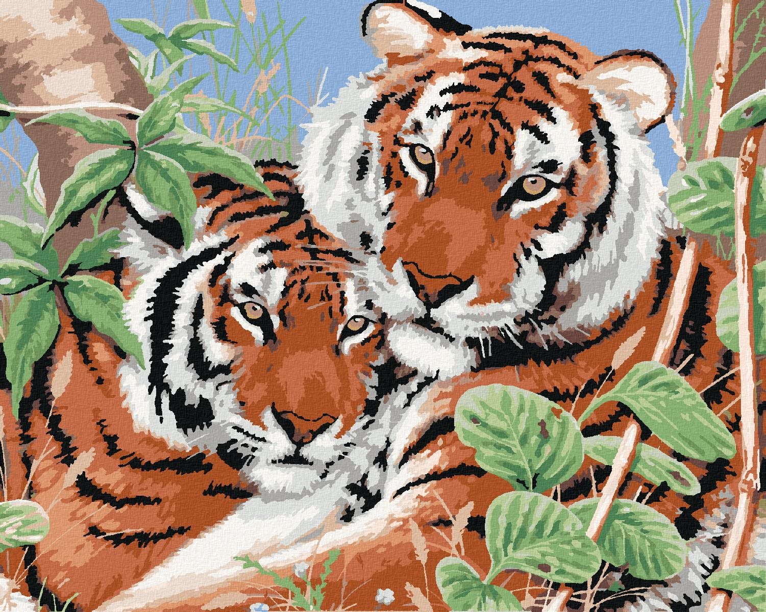 Maľovanie podľa čísel – Tigre dvojčatá (Howard Robinson), 40 × 50 cm, napnuté plátno na rám