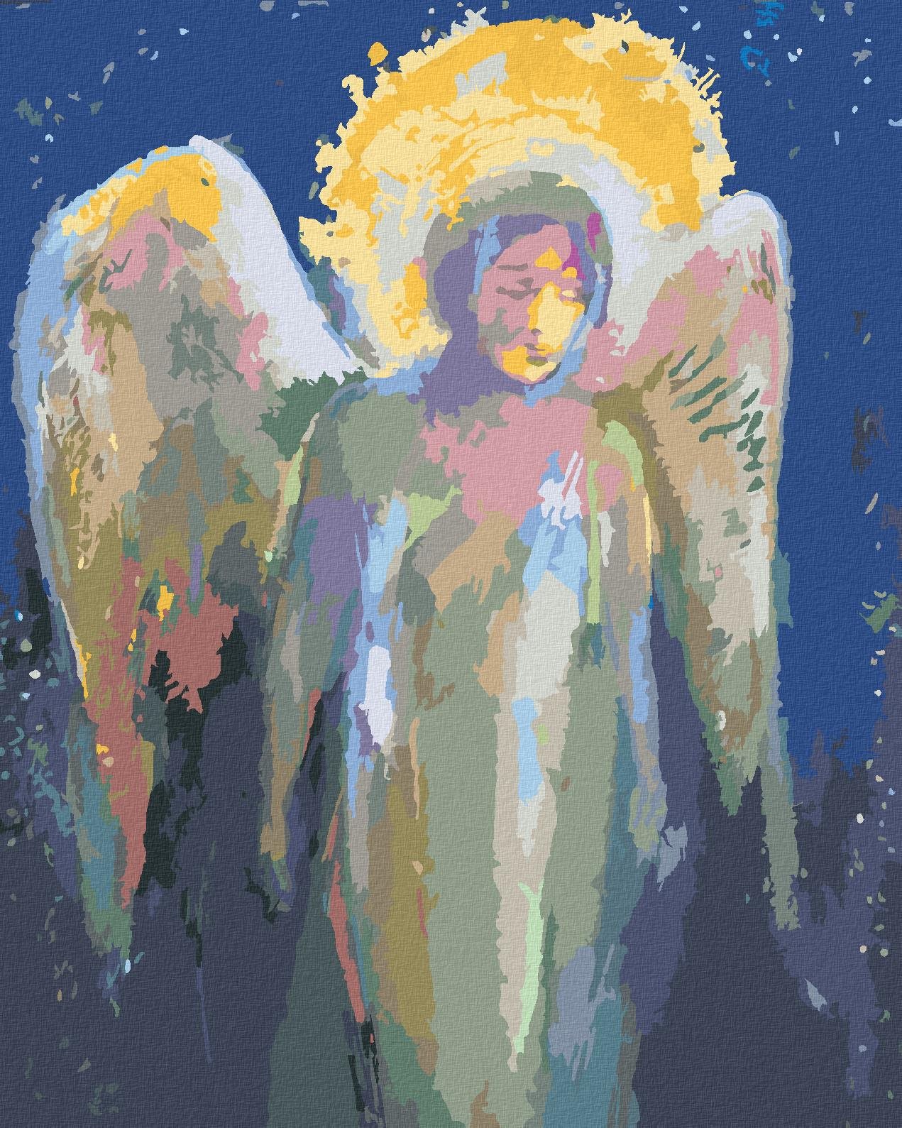 Maľovanie podľa čísel – Vianočný anjel II, 40 × 50 cm, napnuté plátno na rám