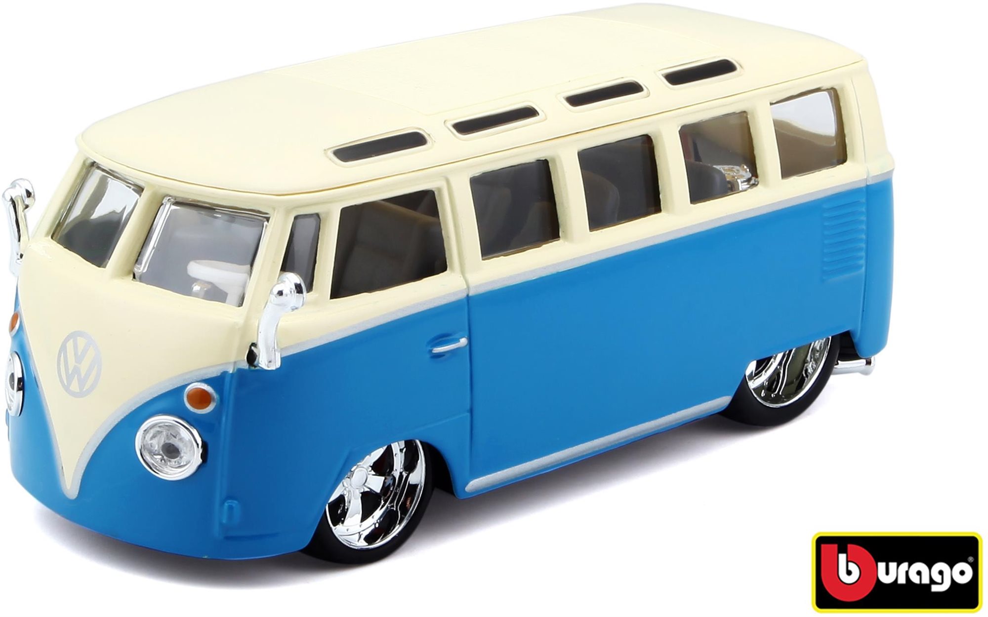 Bburago 1 : 32 Plus Volkswagen Van Samba Blue/White