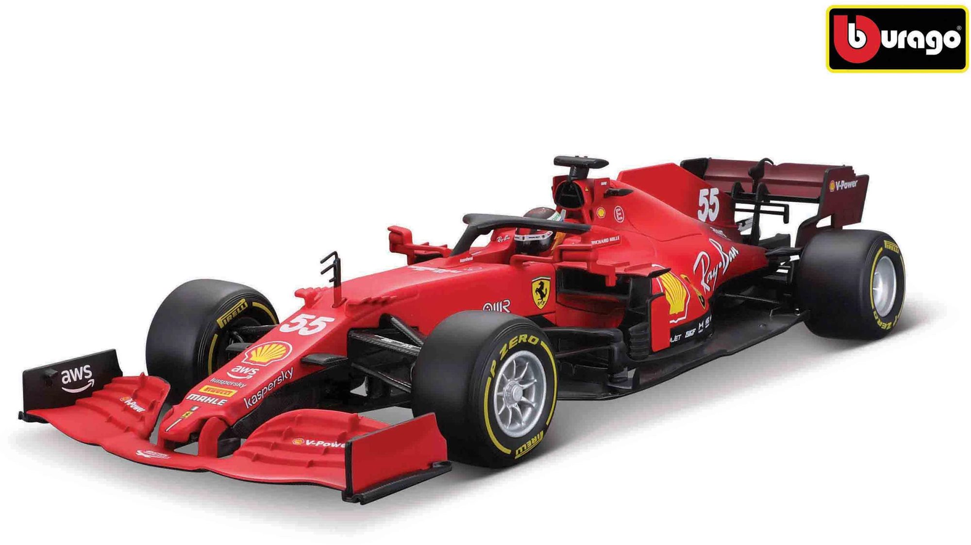 Bburago 1 : 18 Ferrari Racing – SF21 – #55 Carlos Sainz