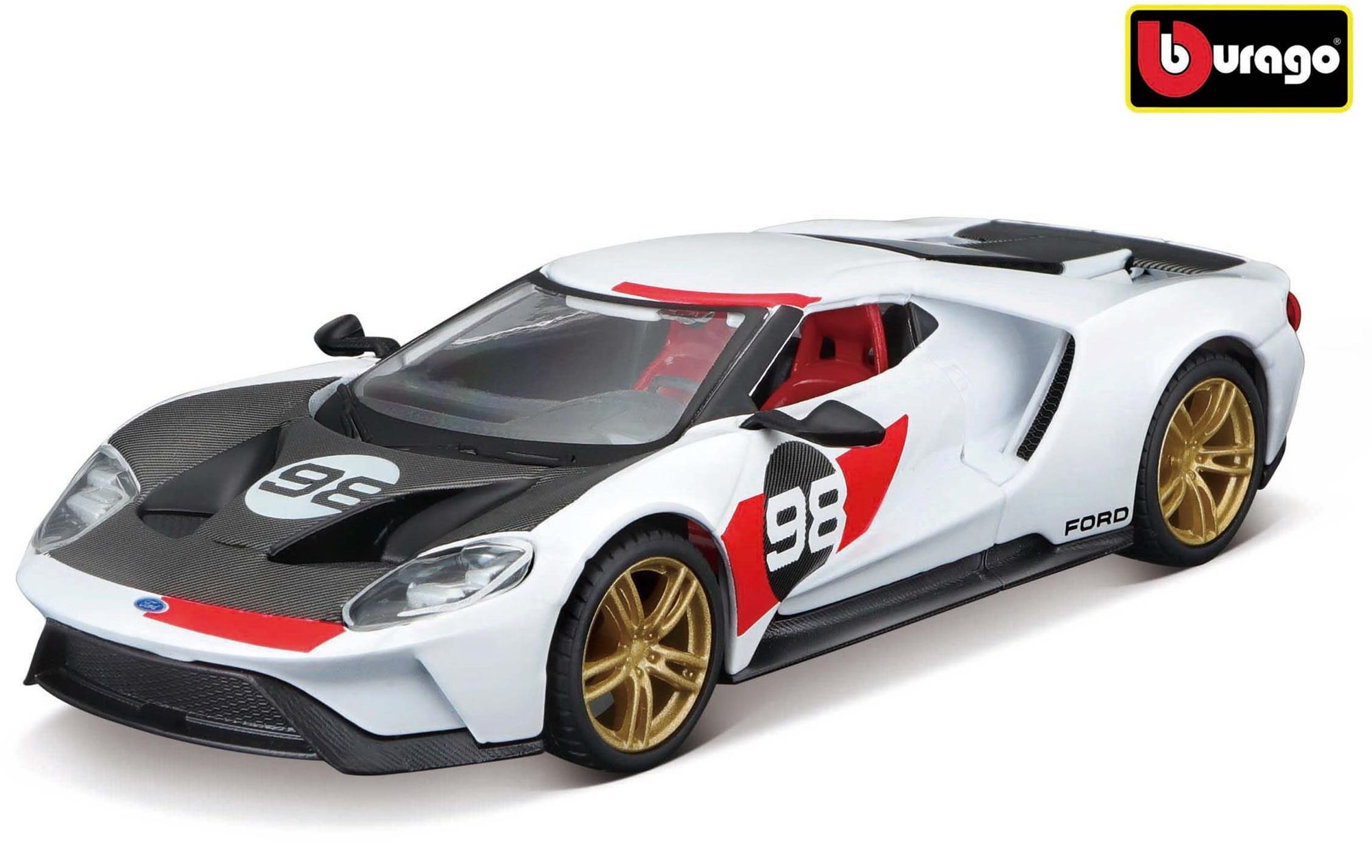 Bburago 1:32 Ford GT 2021 No.98 Heritage Edition