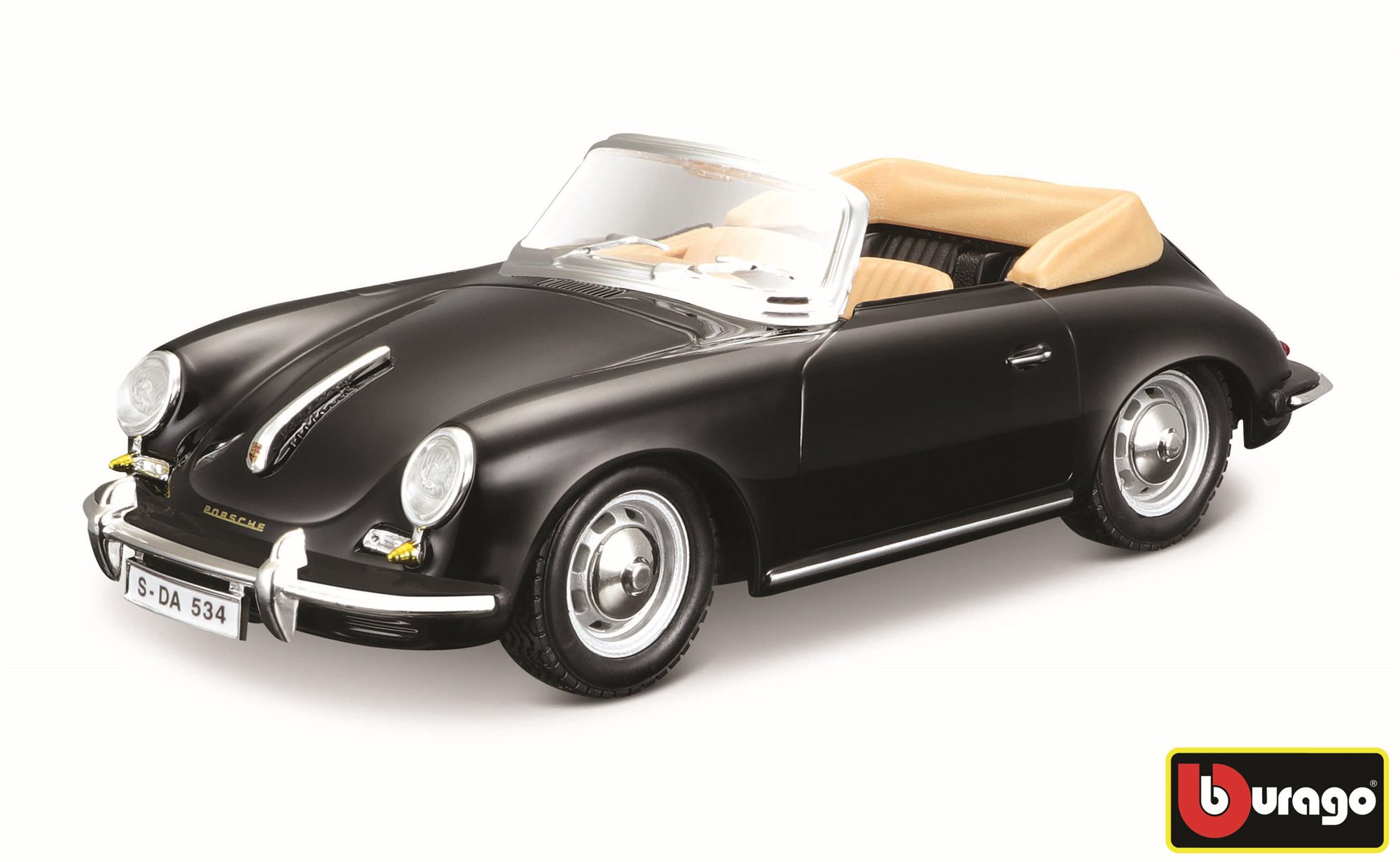 Bburago Porsche 356 B Cabriolet Black 1 : 24