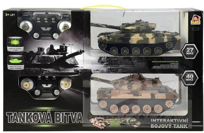 Tank 2 ks na ovládanie s pojazdnými pásmi 27 cm, nabíjacia batéria súčasťou