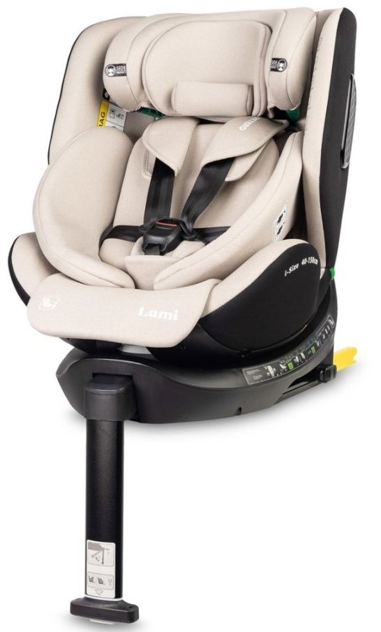 Caretero Lumi i-Size 40 – 150 cm, Isofix, 360°, rastová, od 0m+ do 12 rokov – béžová
