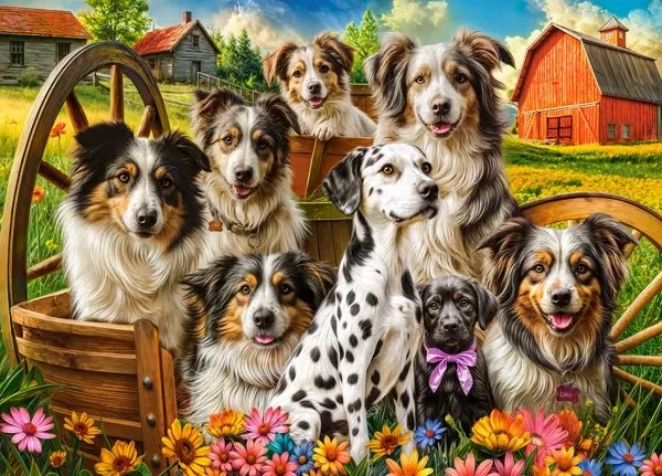 Castorland Šťastní psi na venkově 260 dílků