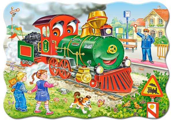 Castorland Zelená lokomotíva 30 dielikov