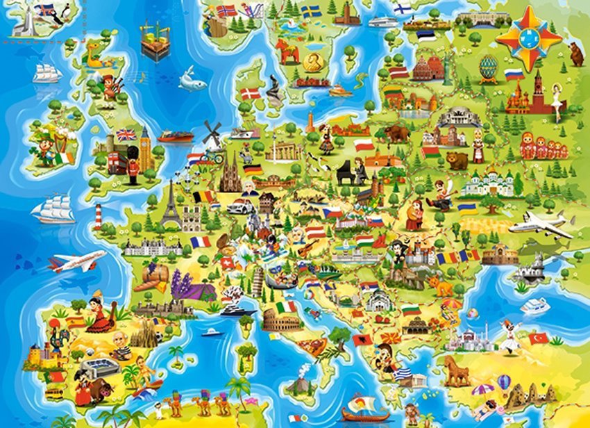 Castorland Mapa Európy 100 dielikov
