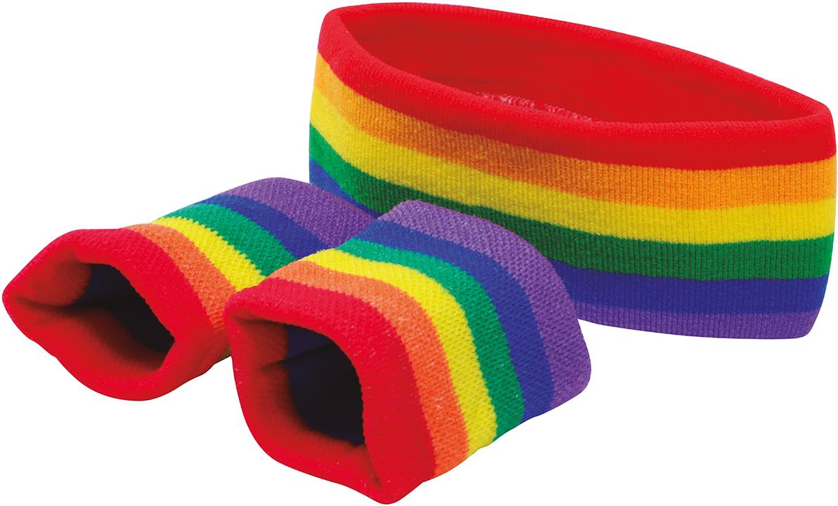 GUIRCA Retro čelenka a 2 potítka multicolor