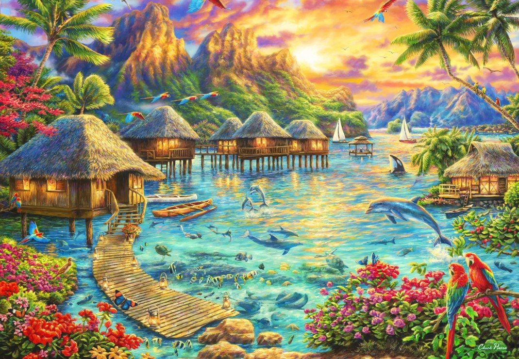 GRAFIKA Art Collection: Puzzle Tropická oáza 1000 dílků