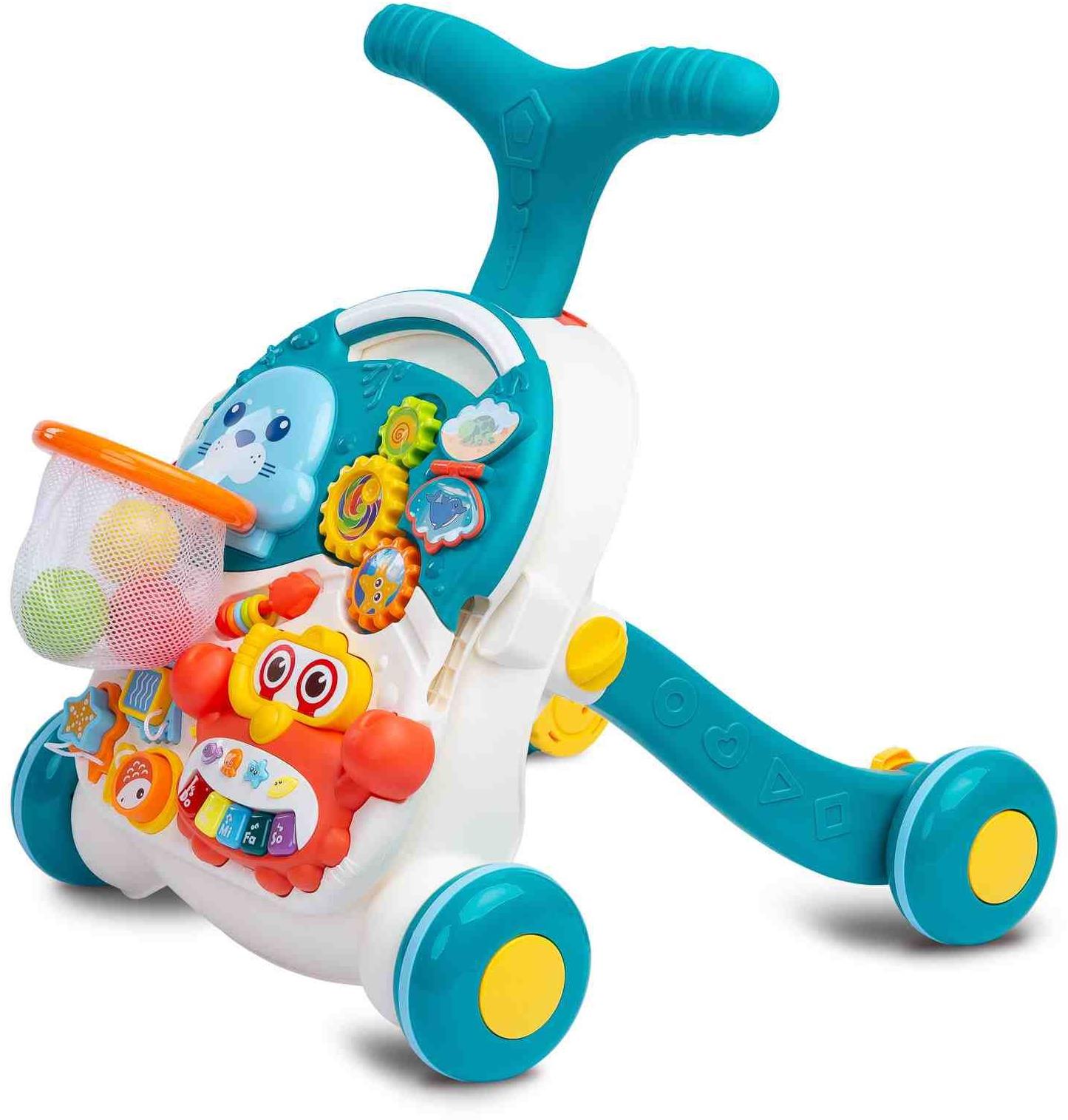 Toyz Detská hrajúca edukačná chodúľka 2 v 1 Spark turquoise
