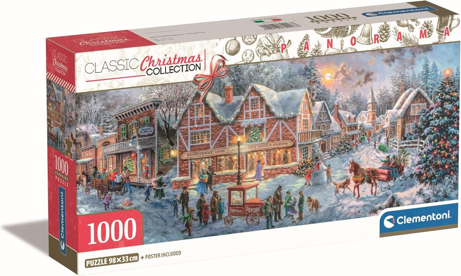 Clementoni Panoramatické puzzle Vánoční kolekce: Příprava na Vánoce 1000 dílků